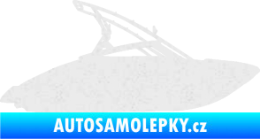Samolepka Motorový člun 001 pravá Ultra Metalic bílá