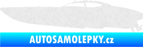 Samolepka Motorový člun 002 levá Ultra Metalic bílá