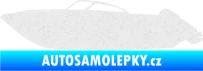 Samolepka Motorový člun 003 levá Ultra Metalic bílá