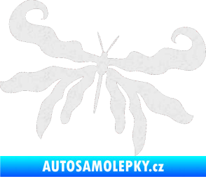 Samolepka Motýl 004 pravá Ultra Metalic bílá