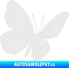 Samolepka Motýl 009 pravá Ultra Metalic bílá