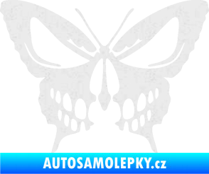 Samolepka Motýl 017 lebka Ultra Metalic bílá