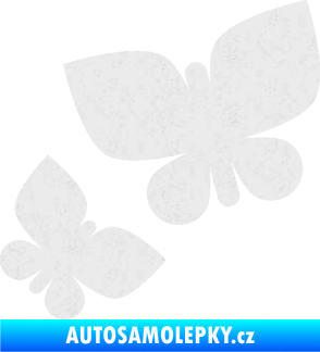 Samolepka Motýlci 001 levá Ultra Metalic bílá