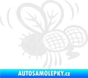 Samolepka Moucha 002 pravá Ultra Metalic bílá