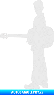 Samolepka Music 003 levá hráč na kytaru Ultra Metalic bílá