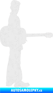 Samolepka Music 003 pravá hráč na kytaru Ultra Metalic bílá