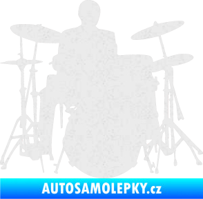 Samolepka Music 009 pravá hráč na bicí Ultra Metalic bílá