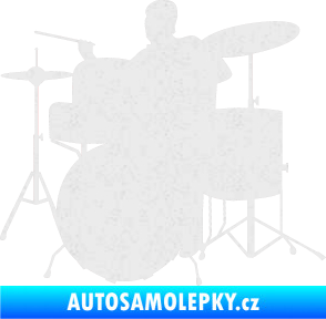 Samolepka Music 011 levá hráč na bicí Ultra Metalic bílá