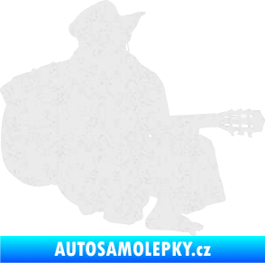 Samolepka Music 014 pravá hráč na kytaru Ultra Metalic bílá