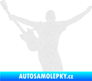 Samolepka Music 024 levá kytarista rocker Ultra Metalic bílá