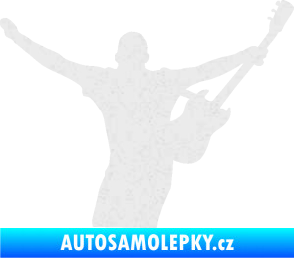 Samolepka Music 024 pravá kytarista rocker Ultra Metalic bílá