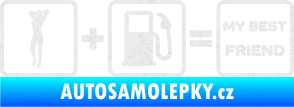 Samolepka My best friend  Ultra Metalic bílá