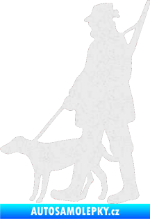 Samolepka Myslivec 002 levá Ultra Metalic bílá