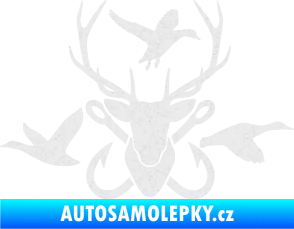 Samolepka Myslivost 005 pravá Ultra Metalic bílá