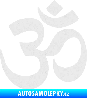 Samolepka Náboženský symbol Hinduismus Óm 001 Ultra Metalic bílá