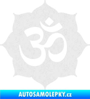 Samolepka Náboženský symbol Hinduismus Óm 002 Ultra Metalic bílá
