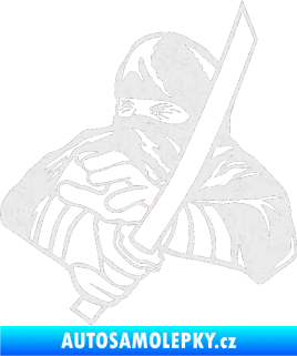 Samolepka Ninja silueta levá Ultra Metalic bílá