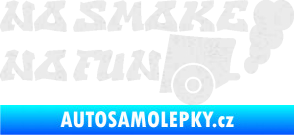 Samolepka No smoke no fun 002 nápis s výfukem Ultra Metalic bílá