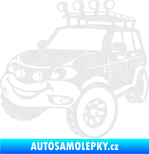 Samolepka Off Road 005 levá veselé autíčko Ultra Metalic bílá