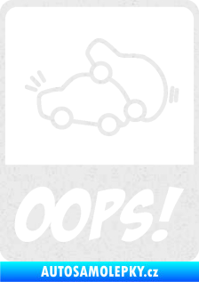 Samolepka Oops love cars 002 Ultra Metalic bílá
