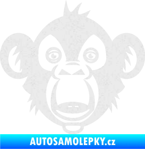 Samolepka Opice 003  hlava šimpanze Ultra Metalic bílá