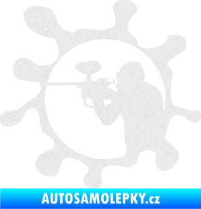 Samolepka Paintball 004 levá Ultra Metalic bílá