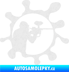 Samolepka Paintball 004 pravá Ultra Metalic bílá