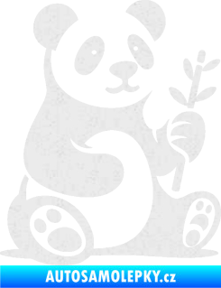 Samolepka Panda 011 pravá s bambusovou větvičkou Ultra Metalic bílá