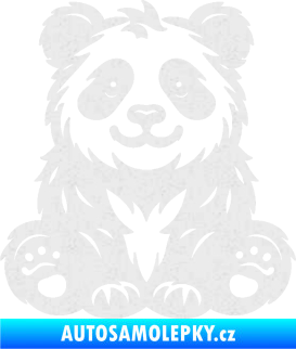 Samolepka Panda 013 levá spokojená Ultra Metalic bílá