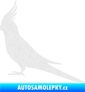 Samolepka Papoušek 002 levá Ultra Metalic bílá