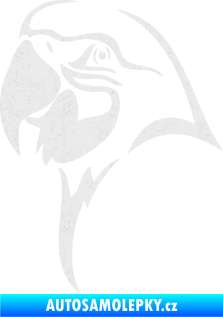 Samolepka Papoušek 006 levá hlava Ultra Metalic bílá