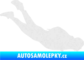 Samolepka Parašutista 003 pravá skok z letadla Ultra Metalic bílá