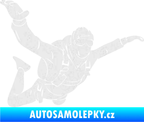 Samolepka Parašutista 004 pravá Ultra Metalic bílá