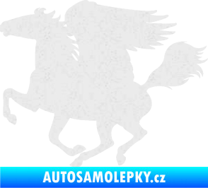 Samolepka Pegas 001 levá okřídlený kůň Ultra Metalic bílá