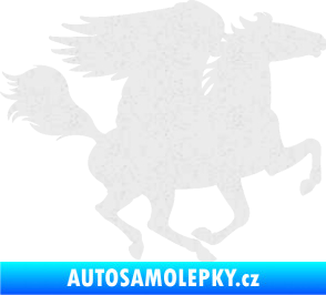 Samolepka Pegas 001 pravá okřídlený kůň Ultra Metalic bílá
