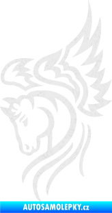 Samolepka Pegas 003 levá okřídlený kůň hlava Ultra Metalic bílá