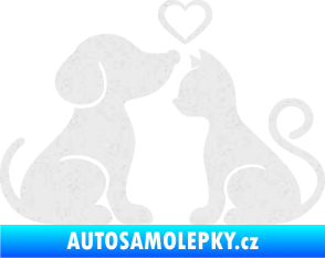 Samolepka Pejsek a kočička 001 levá Ultra Metalic bílá
