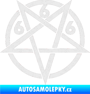 Samolepka Pentagram 666 Ultra Metalic bílá