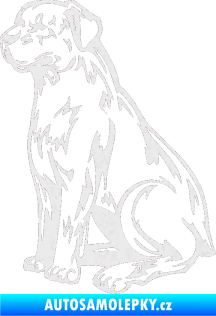 Samolepka Pes 032 levá Ultra Metalic bílá