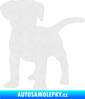 Samolepka Pes 056 levá štěně Ultra Metalic bílá