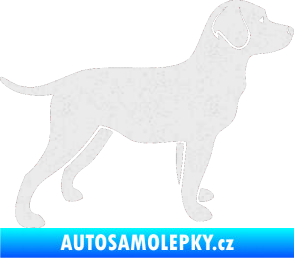 Samolepka Pes 062 pravá Labrador Ultra Metalic bílá