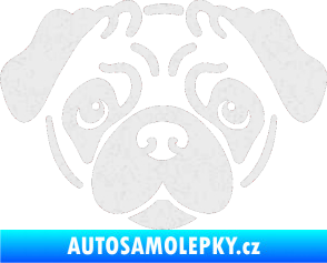 Samolepka Pes 067 Mopsík Ultra Metalic bílá
