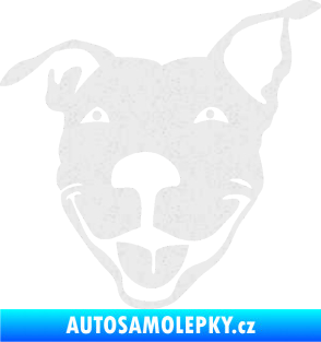 Samolepka Pes 072 levá Pitbull Ultra Metalic bílá
