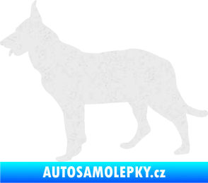 Samolepka Pes 079 levá Německý ovčák Ultra Metalic bílá