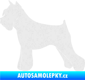Samolepka Pes 091 levá Knírač Ultra Metalic bílá