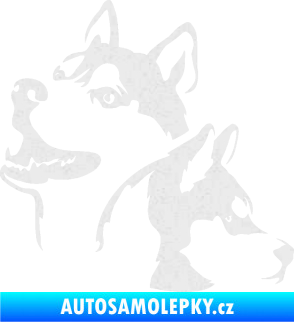 Samolepka Pes 117 levá husky Ultra Metalic bílá