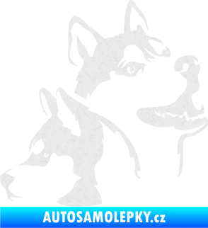 Samolepka Pes 117 pravá husky Ultra Metalic bílá