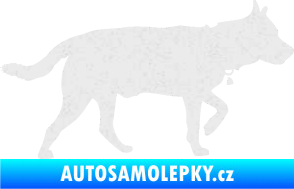 Samolepka Pes 121 pravá německý ovčák Ultra Metalic bílá