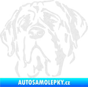 Samolepka Pes 125 levá anglický mastif Ultra Metalic bílá
