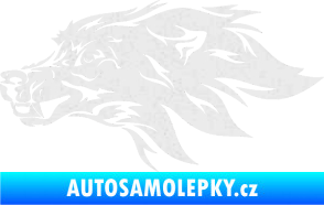 Samolepka Pes 127 levá hlava Ultra Metalic bílá